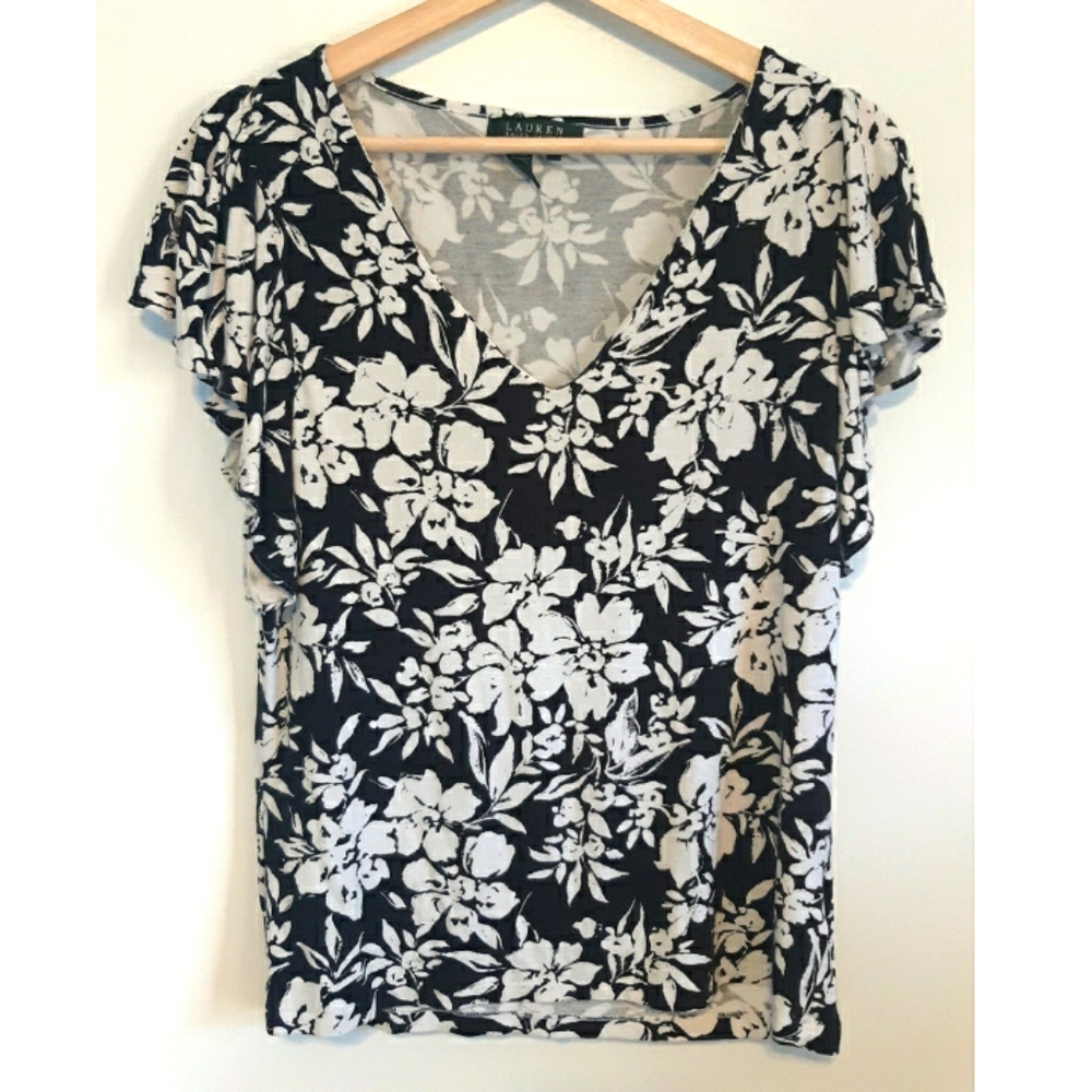 Lauren Ralph Lauren | Floral flutter-sleeve top